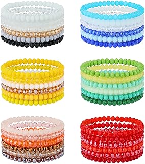 Colorful Glass Beaded Bracelet Set for Women