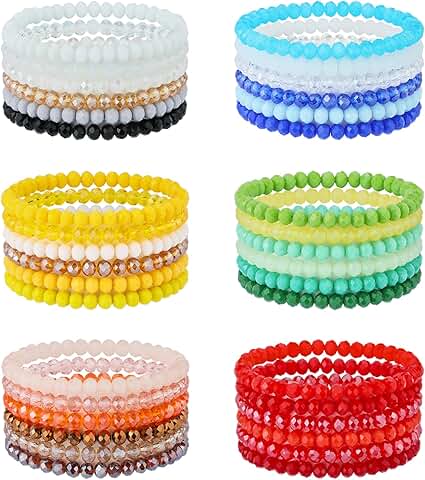 Colorful Glass Beaded Bracelet Set for Women
