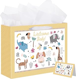 14.5-inch Baby Gift Bag with Tissue Paper and Cards