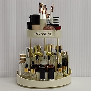 Two-Tier Rotating Makeup Organizer for Vanity