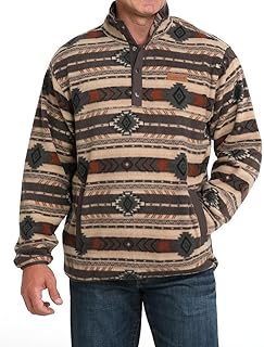 Men's Brown Aztec Fleece Pullover