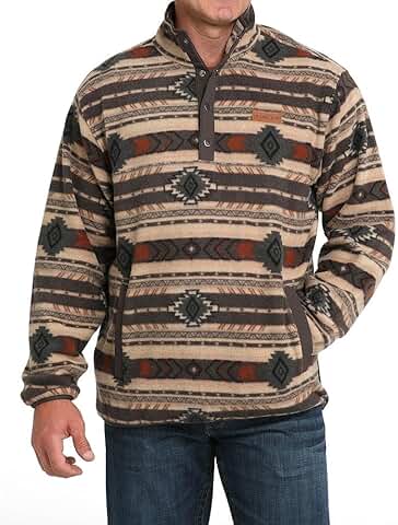 Men's Brown Aztec Fleece Pullover