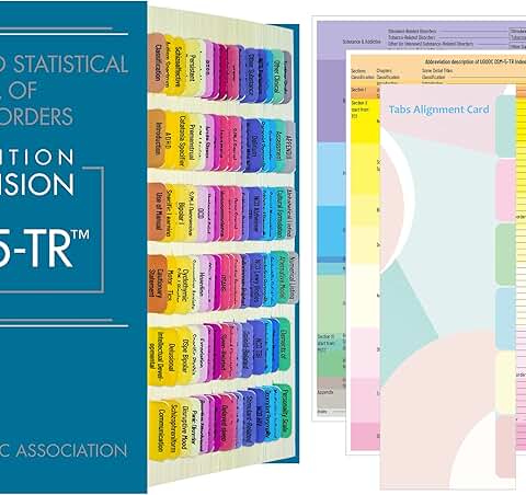 DSM-5-TR Index Tabs with Stickers and Cards