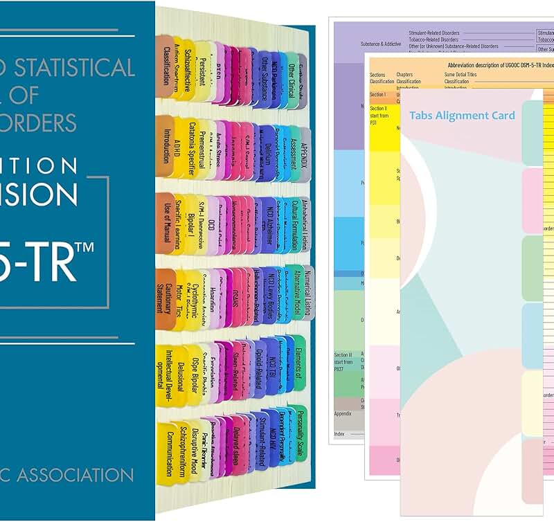 DSM-5-TR Index Tabs with Stickers and Cards