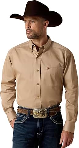 Men's Solid Twill Classic Fit Long Sleeve Shirt