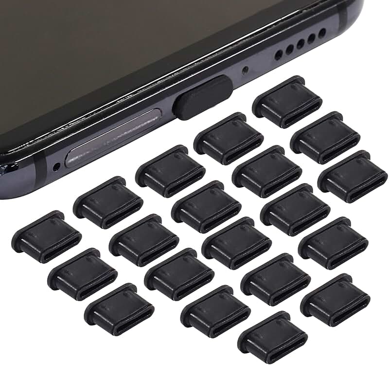 20 Pack Silicone USB C Dust Plugs for Charging Ports
