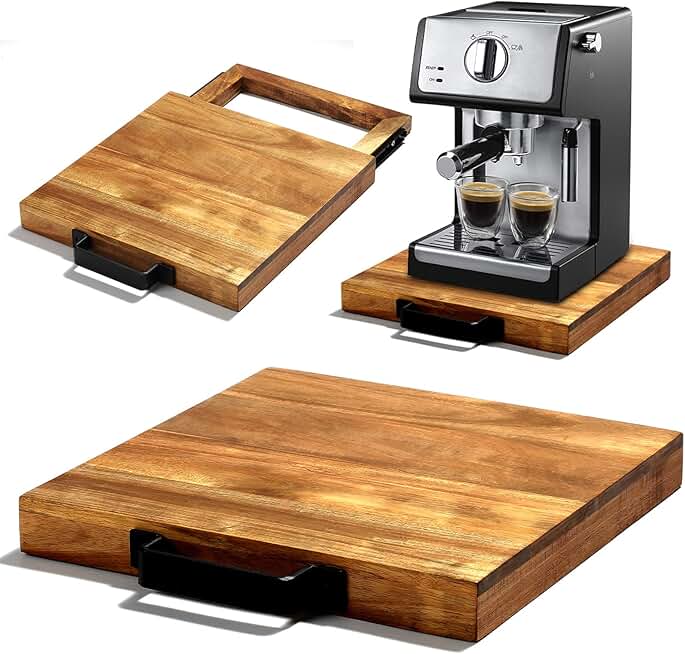 Natural Acacia Sliding Tray for Coffee Machine