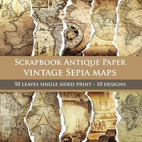 Vintage Sepia Maps for Scrapbooking and Collage