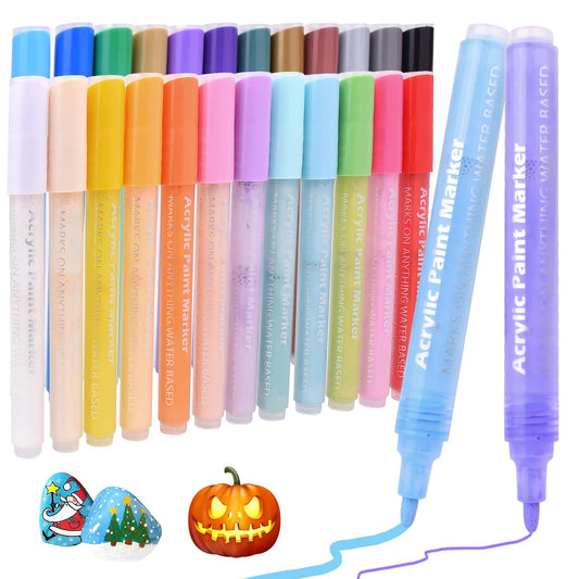 Clearance Acrylic Paint Marker Pens 24 Colors Medium Tip