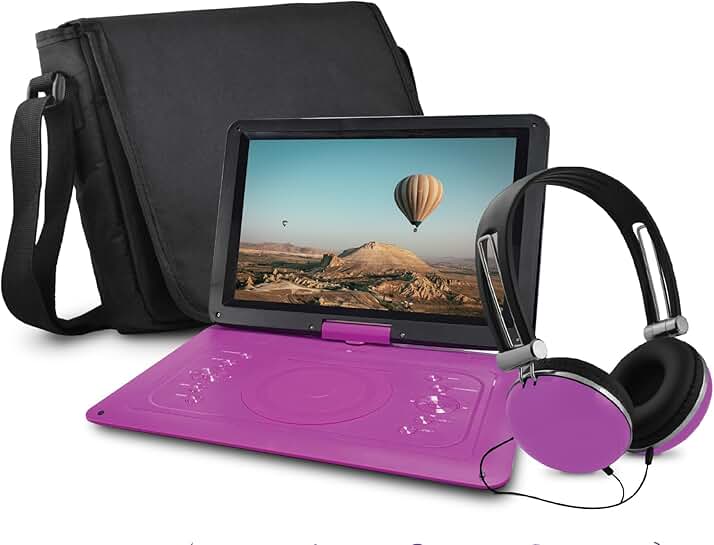 14-inch portable DVD player with headphones and remote