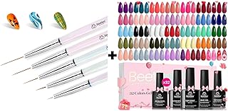 Beetles 5-Piece Nail Art Brush Set with 36 Colors