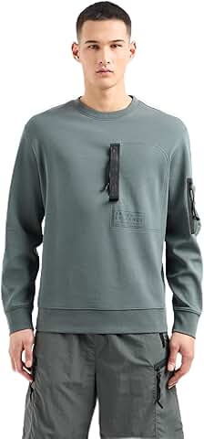 Men's Utility Sweatshirt with Fashion Zippers