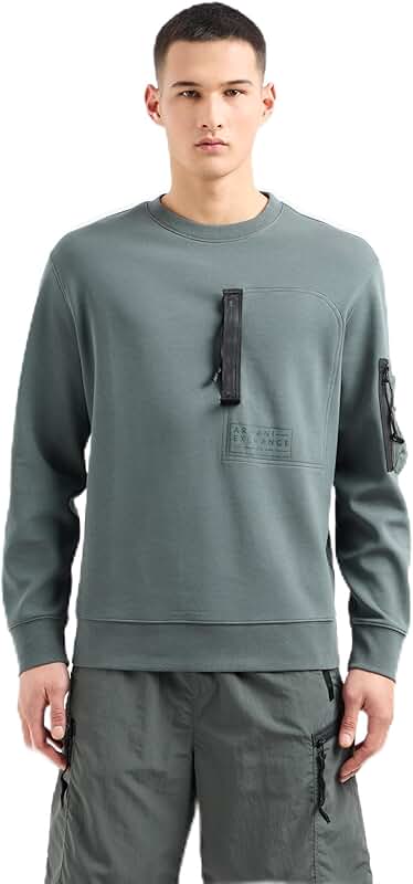 Men's Utility Sweatshirt with Fashion Zippers
