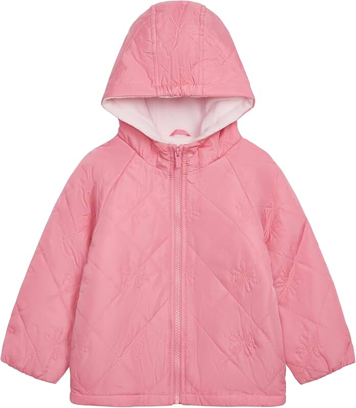 Girls' Quilted Jacket with Fleece Lining