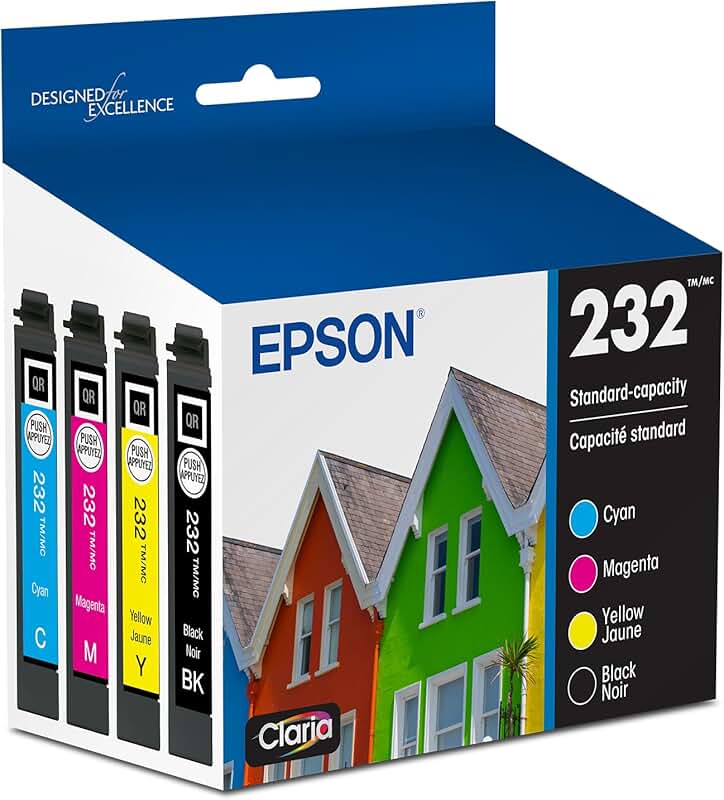 Black and color ink cartridge set for printers
