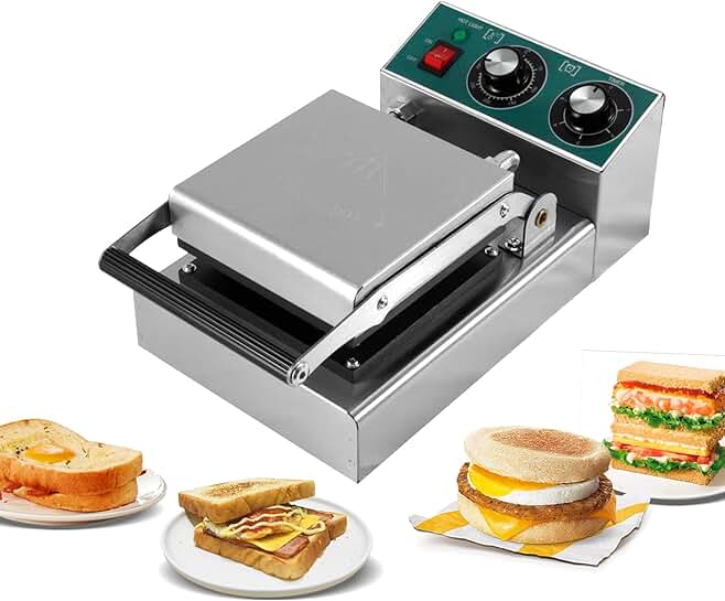 Electric Sandwich Maker with Non-Stick Surface and Indicator Lights