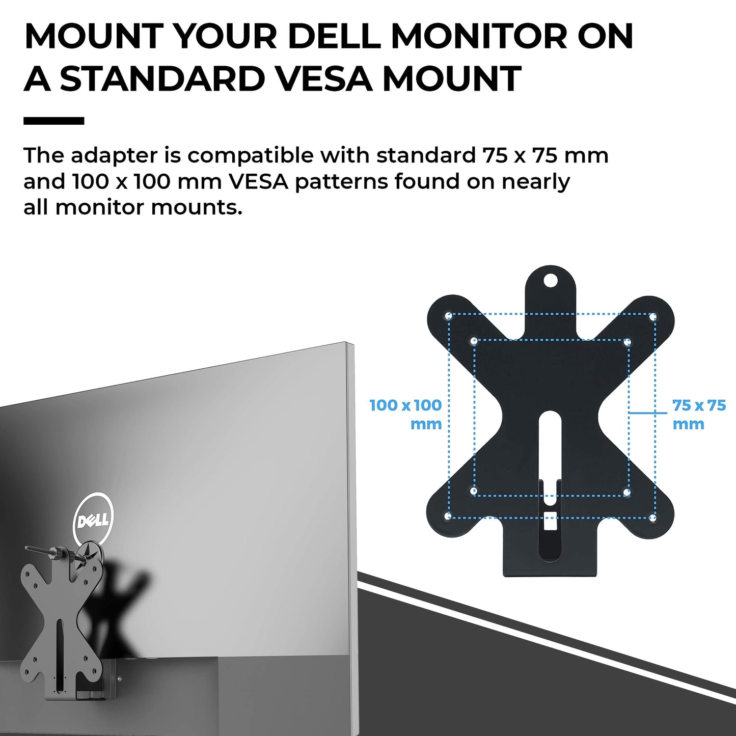VESA Mount Adapter Compatible with Dell Monitors, VESA Adapter for Monitor S2318H, S2218H, S2319NX, S2419NX, S2718H, S2719H, S2719HN, SE2219H, SE2419HR, SE2419HX, SE2719H, and More