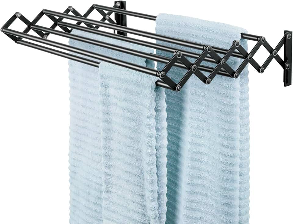 Steel Wall Mount Expandable Clothes Drying Rack