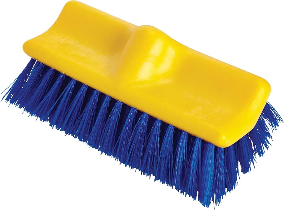 10-Inch Blue Synthetic Wash Brush for Indoor and Outdoor Cleaning