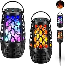 Colorful LED Flame Outdoor Wireless Speakers (2 Pack)