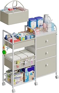 3-Tier Baby Diaper and Clothes Storage Cart