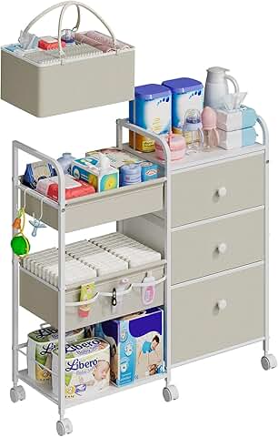 3-Tier Baby Diaper and Clothes Storage Cart