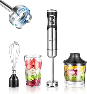 Immersion Hand Blender with Beaker, Chopper, and Whisk