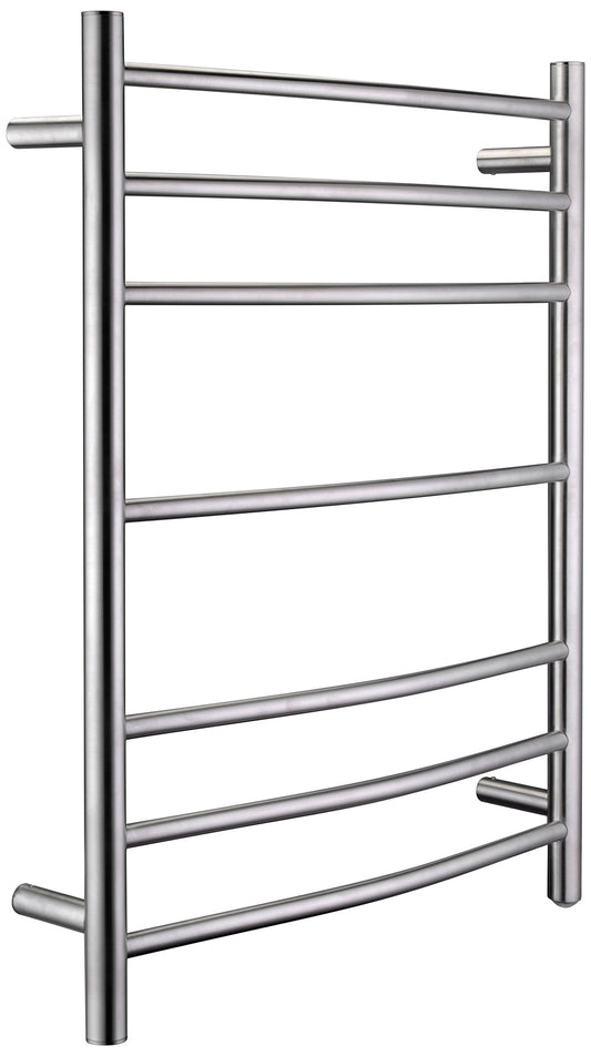 Gown 7-Bar Wall Mounted Towel Warmer in Brushed Nickel  Energy Efficient 70W Electric Plug in Heated Towel Rack for Bathroom  Stainless Steel Towel Heater Rail Quick Towel Dryer  TW-AZ027BN