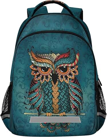 Owl Print Boho Ethnic Backpack for Women and Men
