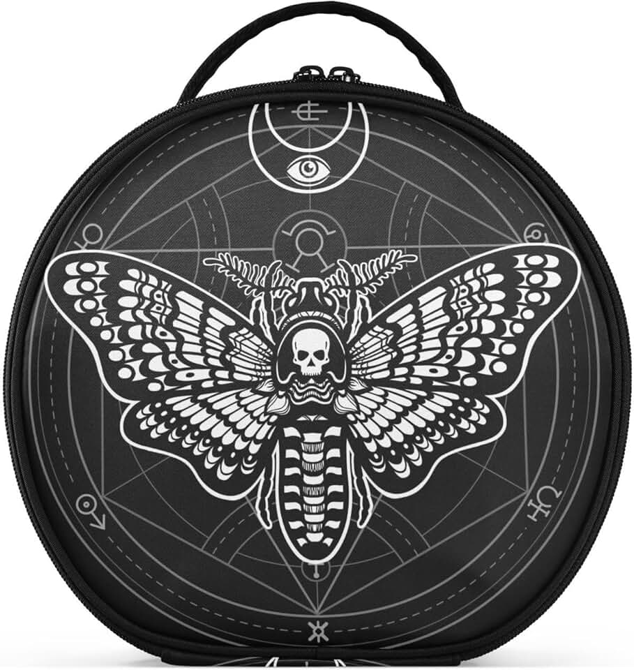 Gothic Women Makeup Bag with Adjustable Dividers