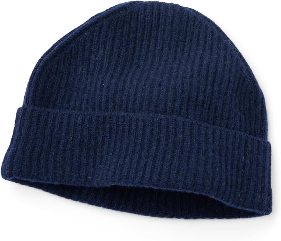 Men's Cashmere Ribbed Cuffed Hat