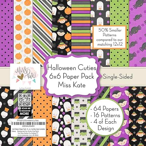 Halloween 6x6 Pattern Paper Pack with 64 Sheets