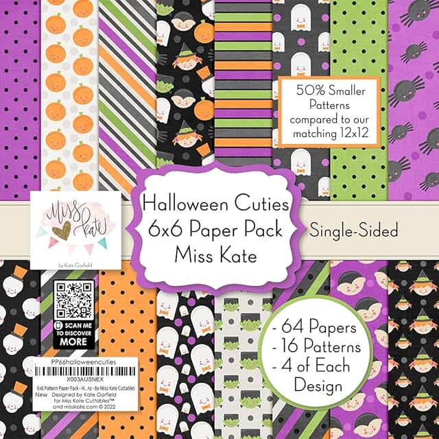 Halloween 6x6 Pattern Paper Pack with 64 Sheets