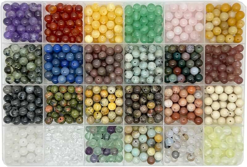 Assorted 6mm Gemstone Beads, 960 Pieces, Jewelry Making