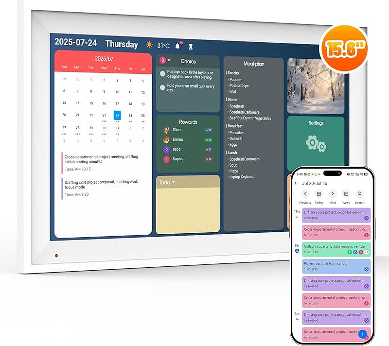 15.6" Digital Touchscreen Calendar and Chore Chart