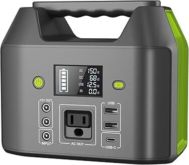 Portable 155Wh Power Bank with 6 Outputs and LED Light