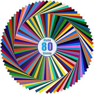 80 Self-Adhesive Vinyl Sheets for Crafts and Decorations
