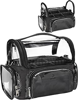 Large Clear Makeup Brush Organizer with Adjustable Strap