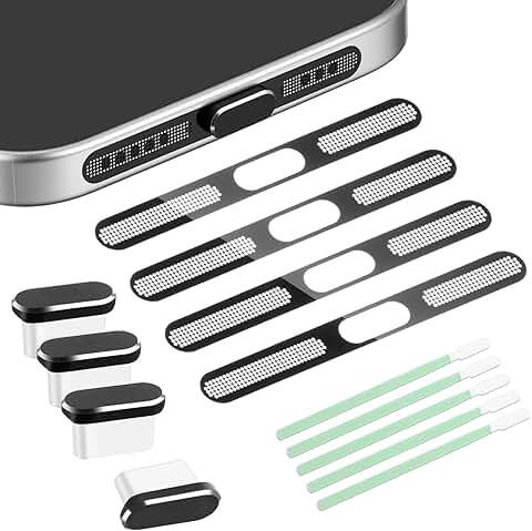 Set of four USB C dust plugs for phones and tablets