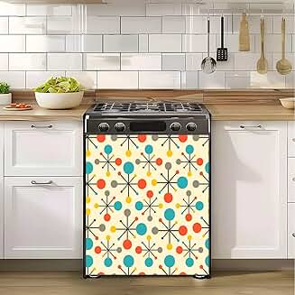 Abstract minimalist retro dishwasher magnet cover