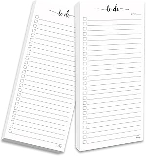 Magnetic To Do List Notepad, 2 Pack, Slim Size