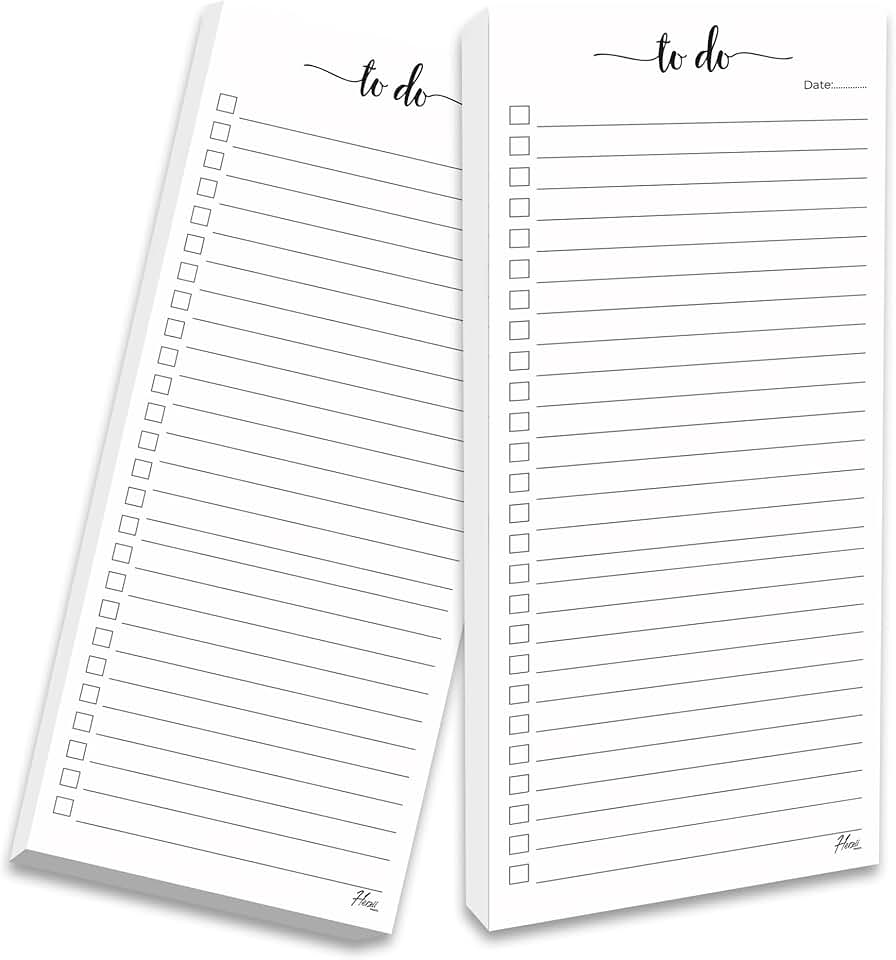 Magnetic To Do List Notepad, 2 Pack, Slim Size