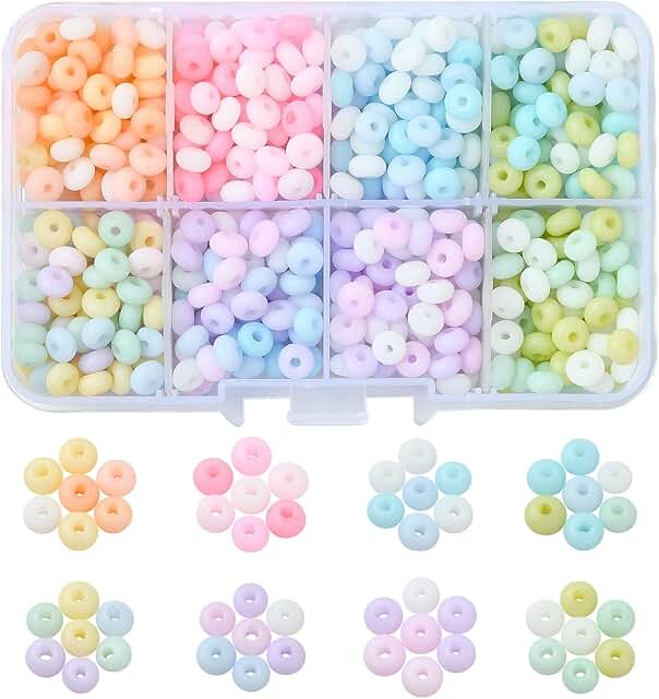 Six Millimeter Frosted Flat Round Glass Beads, 840 Pieces