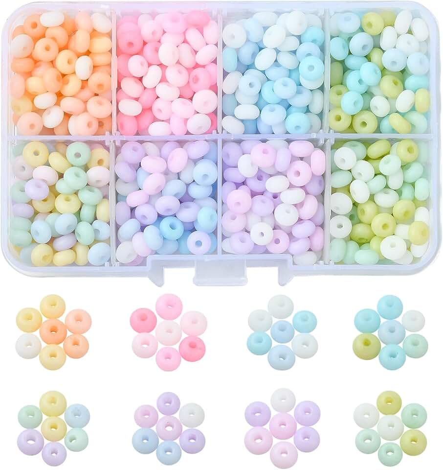 Six Millimeter Frosted Flat Round Glass Beads, 840 Pieces