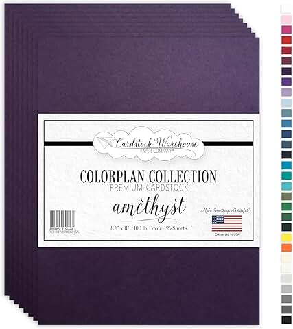 Dark Amethyst Purple Cardstock, 25 Sheets, 8.5 x 11"
