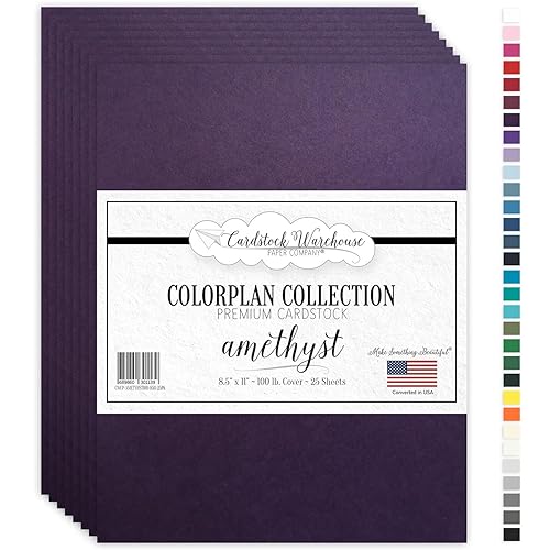 Dark Amethyst Purple Cardstock, 25 Sheets, 8.5x11"