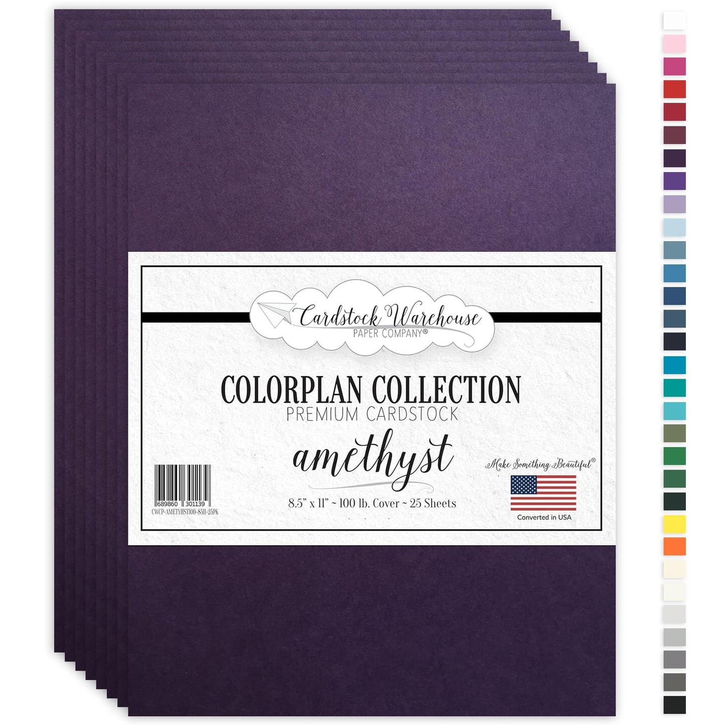 Dark Amethyst Purple Cardstock, 25 Sheets, 8.5x11"