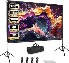 Portable 100-Inch Indoor/Outdoor Projector Screen with Stand