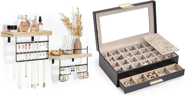 Jewelry Organizer Bundle with Earring Storage