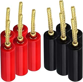 5 Pairs of Gold-Plated Banana Plugs for Speaker Wires